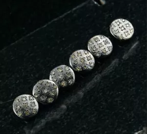 Diamond Buttons 10mm 925 Silver Shirt Button Clasp Round Natural Diamond Button - Picture 1 of 12