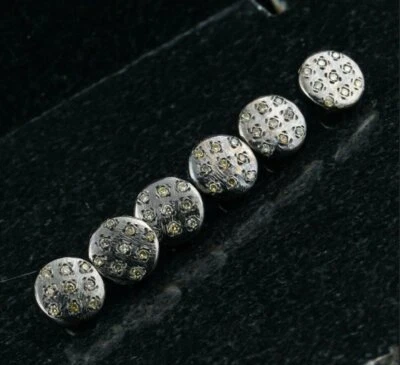 Diamond Buttons 10mm 925 Silver Shirt Button Clasp Round Natural Diamond Button. - Image 1 of 4