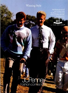 VINTAGE 1990 JC PENNEY 417 BY VAN HEUSEN HERREN MODE KLEID KLEIDUNG DRUCK ANZEIGE - Bild 1 von 1