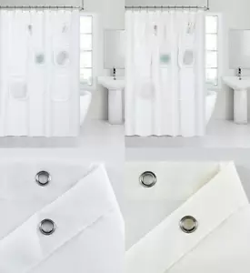 Hotel 100 % wasserabweisender Stoff Duschvorhang mit Taschen - verschiedene Farben - Bild 1 von 26