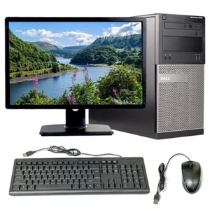 Dell Desktop Computer PC SFF Up To 16GB RAM 1TB HD/SSD 24in LCD Windows 10 Pro - Picture 1 of 8