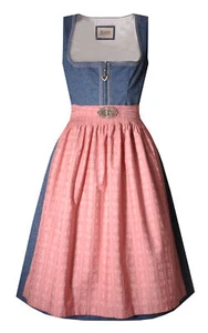 B-Ware / 2. Wahl - Dirndl midi 70 cm Roseline B blau altrosa rosa Stockerpoint - Bild 1 von 2