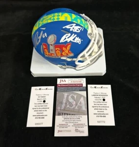 Minicasco autografiado por varios colores del Super Bowl 59 azul Philadelphia Eagles - Imagen 1 de 2