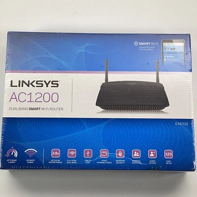 Linksys EA6100-VV Dual-Band Wireless AC1200 Smart Wi-Fi Router Sealed New - Image 1 of 4