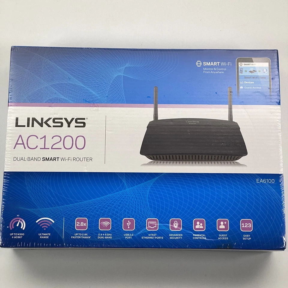 Linksys EA6100-VV Dual-Band Wireless AC1200 Smart Wi-Fi Router Sealed New - Image 1 of 4