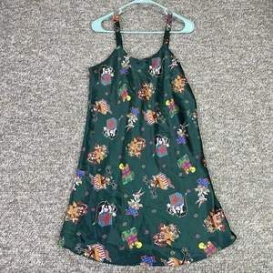 Vintage Christmas Looney Tunes Women’s Night Gown Pajamas Satin Sz Large 90’s - Picture 1 of 11