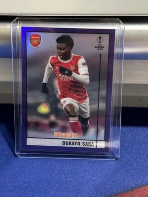2020-21 Topps Merlin Chrome UCL Bukayo Saka #69 Purple Refractor /299 Arsenal - Image 1 of 2
