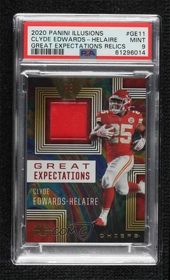 2020 Illusions Great Expectations Relics Clyde Edwards-Helaire PSA 9 Rookie RC - Image 1 of 2