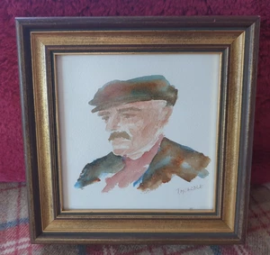 MINING COMMUNITY PITMAN ORIGINAL FRAMED WATERCOLOUR BY TERENCE McARDLE - Imagen 1 de 6