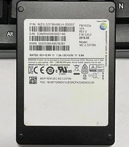 SSD 3.84TB SAMSUNG SAS PM1633A GXL0 MZ-1LS3T8N MZ1LS3T8HMLH-00007 F/W GXL0- - Imagen 1 de 1