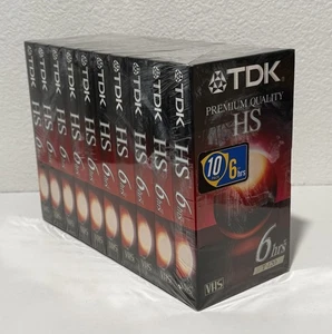 Paquete de 10 cintas de video en blanco TDK T-120 HS calidad premium 6 horas NUEVO SELLADO - Imagen 1 de 6