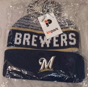 MILWAUKEE BREWERS POM WINTER HAT CAP  SGA PROMOTION GIVEAWAY - Picture 1 of 1