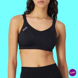 CHAMPION Women's Wirefree Sports Bra, SA S4490 Active Multi-Sport, Black, UK 34G - Picture 1 of 7