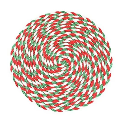  节日编织编织白色聚丙烯塑料15英寸圆形假日红色绿色 — 第 1/4 张图片
