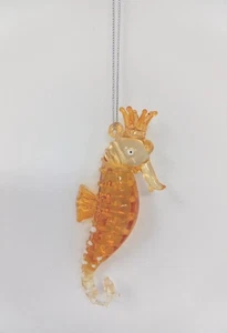 Seahorse Ornament Glass Beach Marine Ocean Sea Christmas 4" - Picture 1 of 7