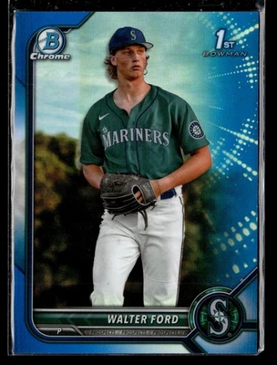Walter Ford #/150 - 2022 1st Bowman Chrome TRUE Blue Refractor #BDC-187 SEA - Image 1 of 2