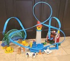 Geotrax GeoAir Mega Set High Flyin Airport Blast Through Barn Fly By Bridge