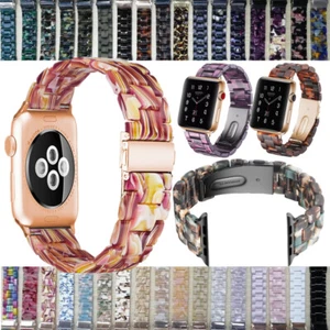 38-45mm Colorful Resin Band Bracelet Straps For Apple Watch Series 7 6 5 4 3 2 1 - Picture 1 of 125