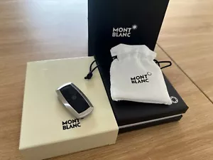 MONTBLANC Collection Money Clip Stainless Steel Onyx Black Rubber Star-Full Box - Picture 1 of 5