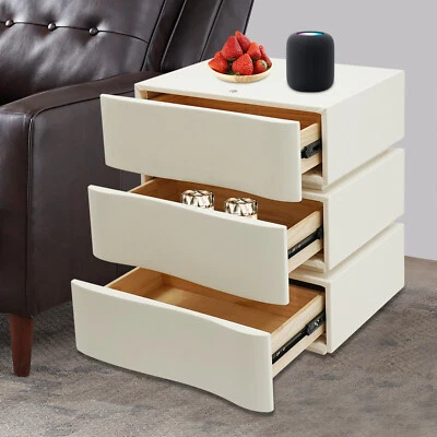 Nightstand with LED Light Strip, Bedroom Night Stand, Side Table with Drawers - Image 1 of 4