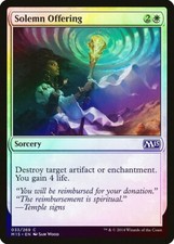 Solemn Offering FOIL Magic 2015 / M15 NM White Common MAGIC MTG CARD ABUGames