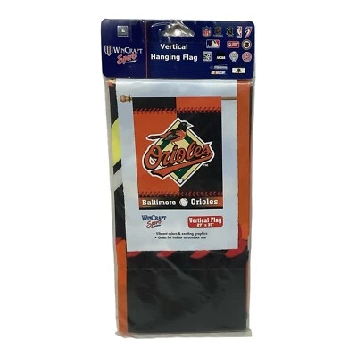 MLB Baltimore Orioles 27" x 37" Vertical Hanging Flag Logo Wincraft Sports NEW - Image 1 of 3