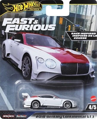 Hot Wheels Fast And Furious - 2018 Bentley Continental GT3 Old White HVR63 - Image 1 of 4