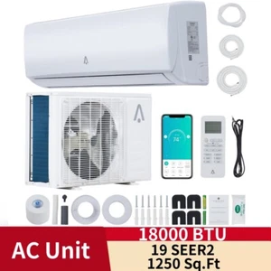 18000 BTU Mini Split Air Conditioner AC Heat Pump 230V 21 SEER2 Installation Kit - Picture 1 of 8