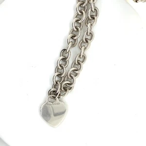 Tiffany & Co Heart necklace links design , silver 925 , 16 inch. - Picture 1 of 3