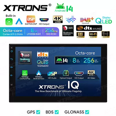7" Android 14 Qualcomm 8Core 8+256GB Car Stereo GPS SatNav Radio DTS 4K WiFi USB - Image 1 of 4