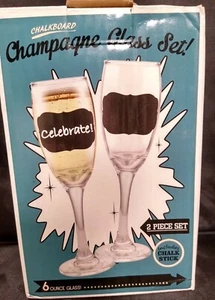 Kreidetafel Schrift Name Sektglas 2er Set 6 Oz. - Bild 1 von 1