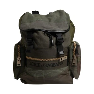DOLCE & GABBANA Bag Military Green Patchwork Travel Backpack Borse RRP 2680usd - Picture 1 of 9