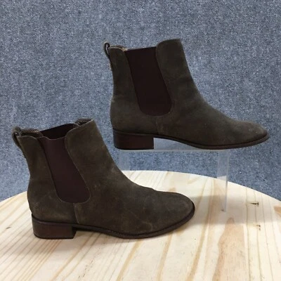 Talbots Boots Womens 8 M Chelsea Pull On Ankle Bootie Taupe Suede Low Heels - Image 1 of 4