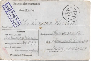 1944 Deutschland Soldat Kriegsgefangenenlager Postkarte Brief Stalag 344 nach England REF 2071 - Bild 1 von 2