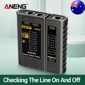 M469D RJ45 RJ11 Network Cable Tester LAN Wire Telephone Line Detector - Afbeelding 1 van 14