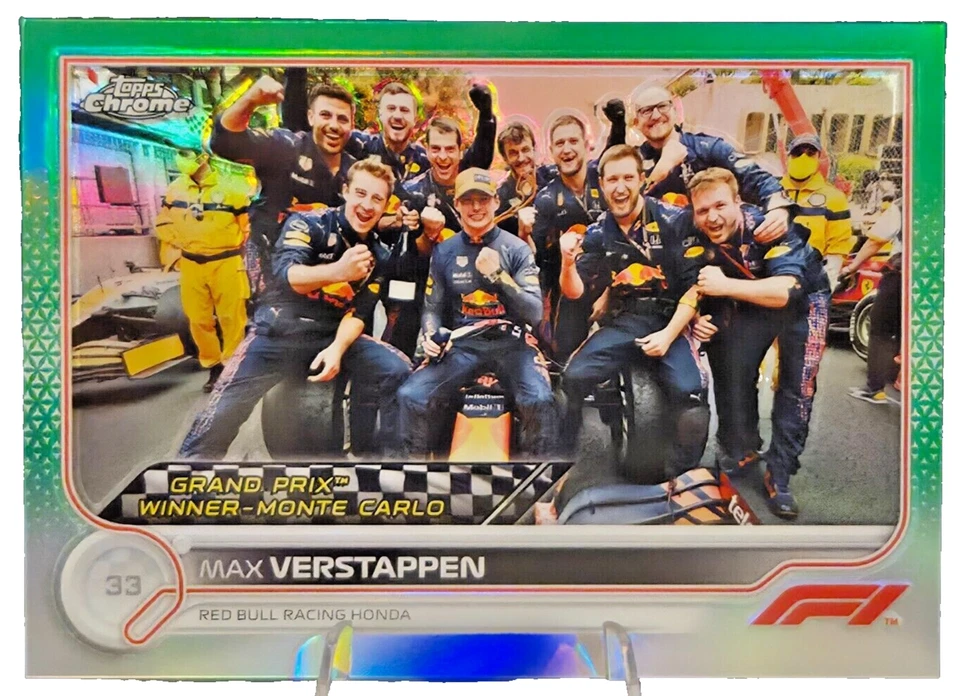 2022 Topps Chrome Formula 1 F1 Max Verstappen Green Refractor 65/99 #155 - Image 1 of 2