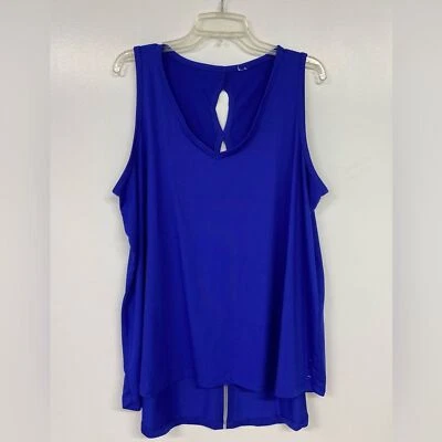 Camiseta sin mangas LIVI suave detalle trasero azul reciclado cuello en V espalda abierta talla 22/24 Foto 1 de 4