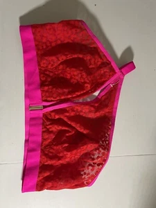 Cacique Asymmetrical Bra Pink Red Leapord One Sholder 42dd No Wire See Desc - Picture 1 of 4