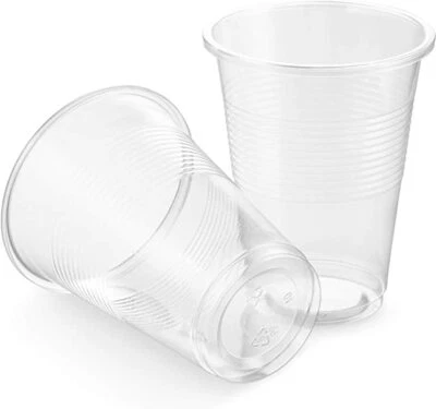 NICOLE FANTINI 7 oz Clear Plastic Cups Sturdy Drinking Disposable Cups 5x100 = 500 Count