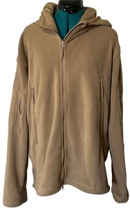 Men's Crysully Leisure Brand Hooded Tan Fleece Zip Jacket Polyester Size XL-NWT - Picture 1 of 21