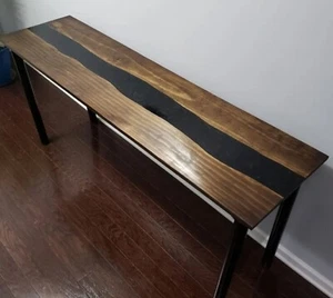 48" x 15" Epoxy Resin Console Table Top Unique Home Decor Accent Piece - Picture 1 of 7