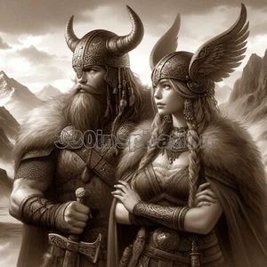 Digital Image Picture Photo Wallpaper Background Desktop Art Viking Couple #A101 - Picture 1 of 1