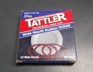 STEIG TATTLER WIDE MOUTH 12 ONE DOZEN RUBBER RINGS NEW IN BOX BPA FREE - Picture 1 of 2