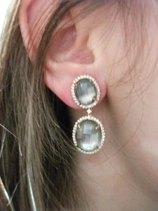 Phillips Frankel "Metamorphosis" Black Mother-Of-Pearl Diamond Earrings  - Picture 1 of 3