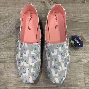 Zapatos planos TOMS para mujer Alpargata adorables con estampado de llama gris ortolita talla 12W - Imagen 1 de 4