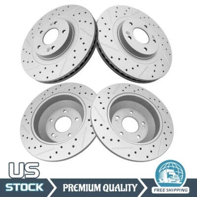 Rotores de freno de disco perforados delanteros traseros para Hyundai Santa Fe Sport Kia Sorento XL Foto 1 de 4