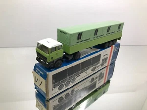 JAVI TOYS 70 DAF 2800 VAN VLIET TRANSPORT TRUCK+TRAILER -GREEN 1:50- GOOD IN BOX - Picture 1 of 8