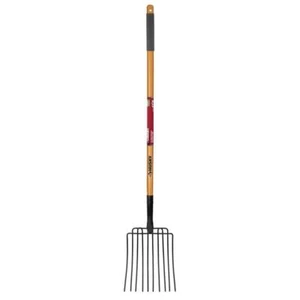 Husky Garden Fork 47" 10-Tines Welded Bedding Long Wood Handle Carbon Steel - Picture 1 of 3