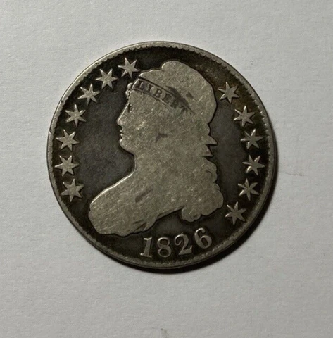 1826 Capped Bust Half Dollar Nice VG Cover