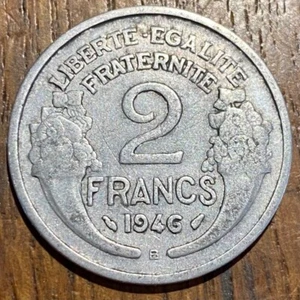 PIECE DE 2 FRANCS 1946 B ALUMINIUM (1068) - Picture 1 of 2